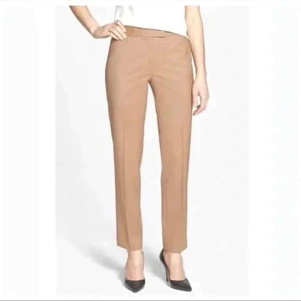 Lafayette 148 New‎ York Irving straight leg tan light brown pants size 10
